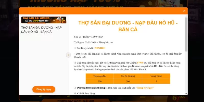 Chương trình khuyến mãi nạp dành riêng cho Bắn cá - Nổ hũ - Game bài